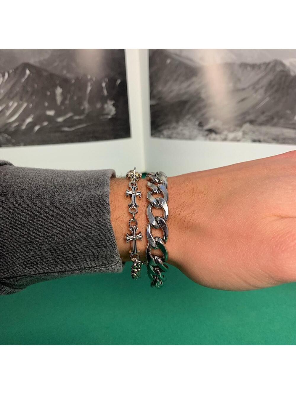 Y2k 2000s style Silver Stainless Steel Heavy - Picture 7 of 8